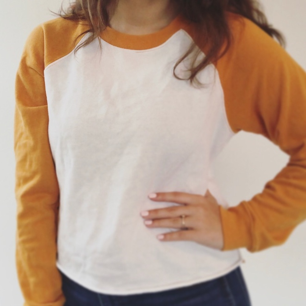 F21 Mustard Baseball Tee